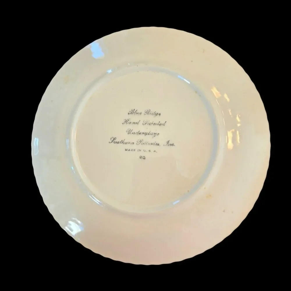 Blue Ridge Southern Ivy Hand Painted Candlewick Edges Set of 4 Bread Plates 7